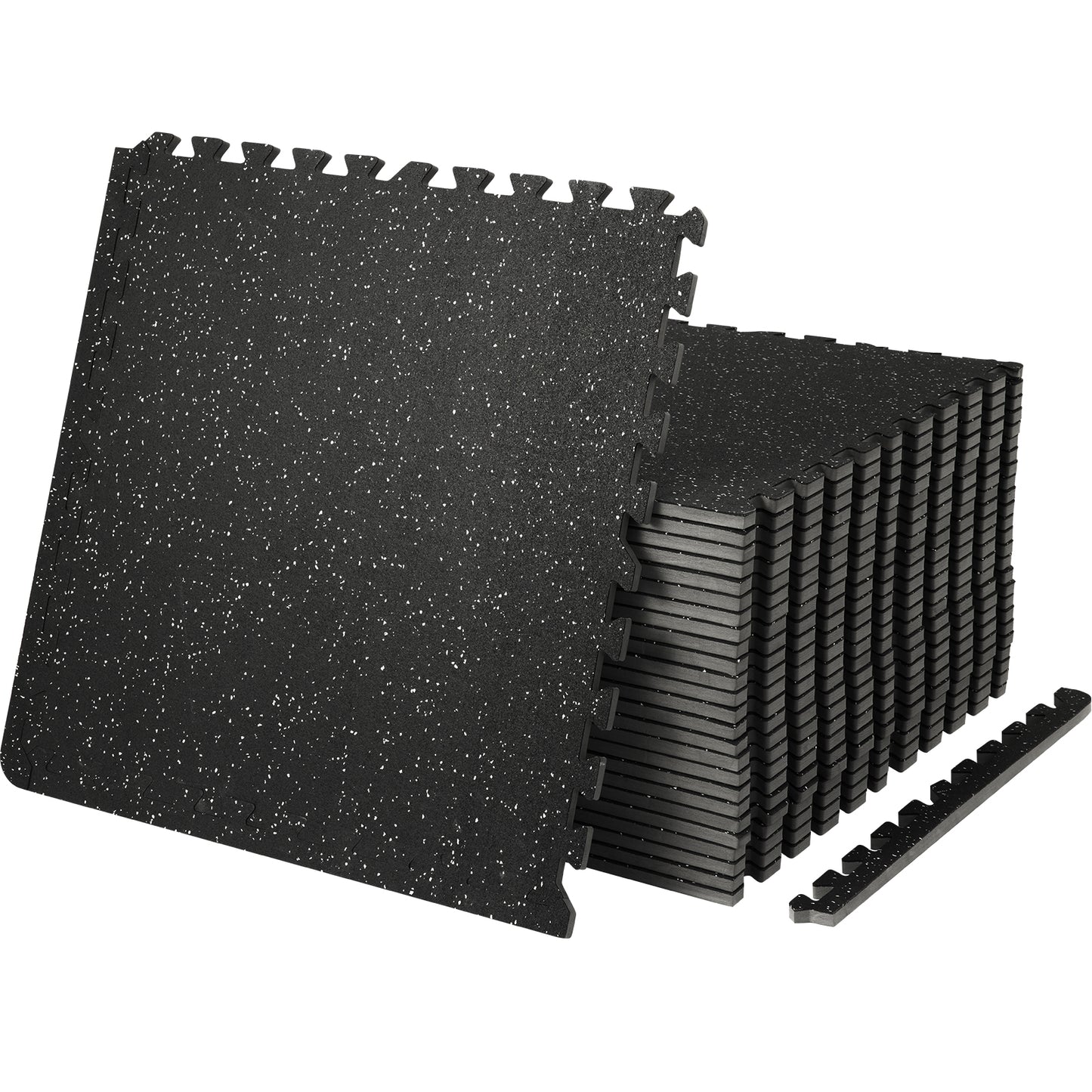 VEVOR 25 PCS Thick Gym Floor Mats, EVA Foam & Rubber Top Interlocking Workout Floor Mats With. Ft Coverage, Waterproof Exercise Puzzle Flooring for Gym, Home, Garage, Basement