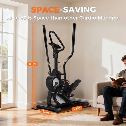 Pro Cardio Climber Stepping Elliptical Machine, 3 in 1 Elliptical, Total Body Fitness Cross Trainer with Hyper-Quiet Magnetic Drive System