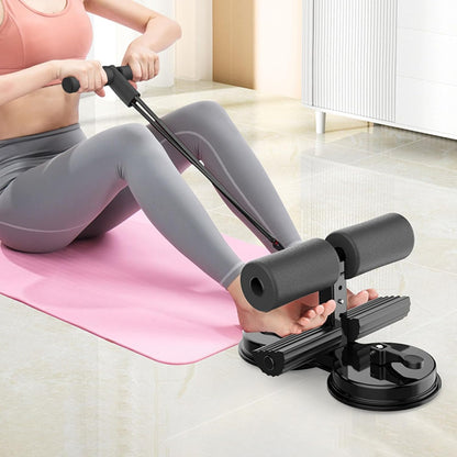 Sit-Up Assistant Bar with Resistance Band Abdominal Core Training Sit-Up Foot Holder with Dual Suction Cups Home Gym Exercise Equipment