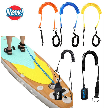 Surf Sup Ankle Leash Surfing Elastic Coiled Stand up Paddle Board Leg Rope Surfboard Ankle Leash Surfboard Leash Leg Rope