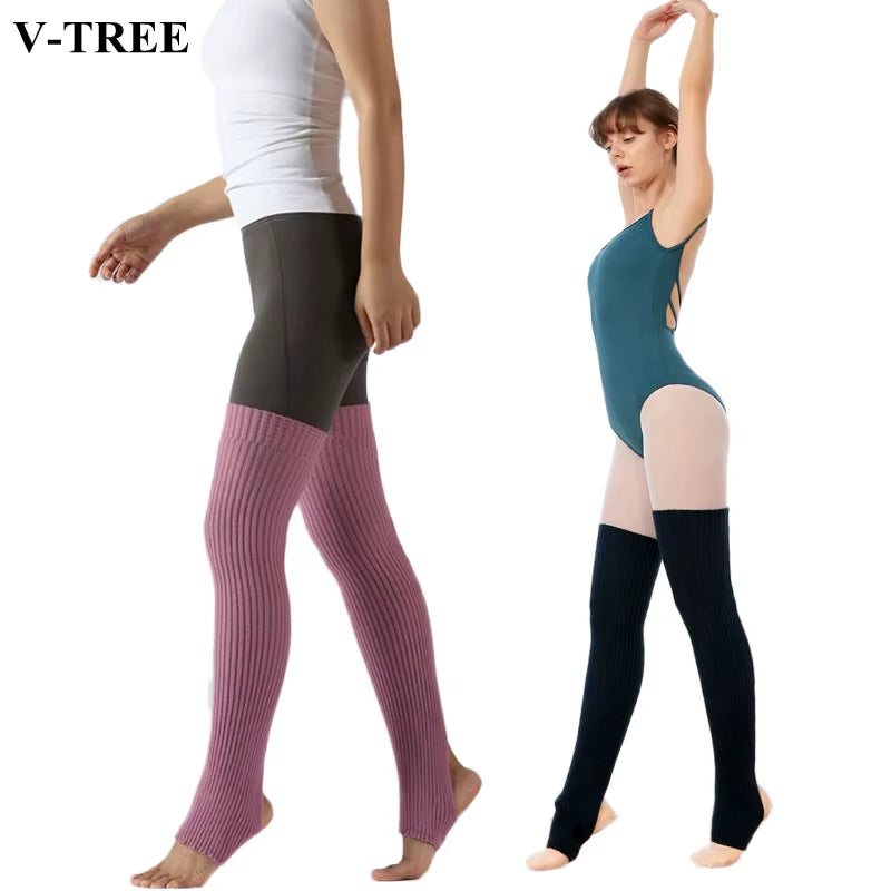 Adult Ballet Leg Warmers Teenager Yoga Knee Pad Latin Lengthen Girls Boot Socks Knitted Leg Warmers for Children 75CM