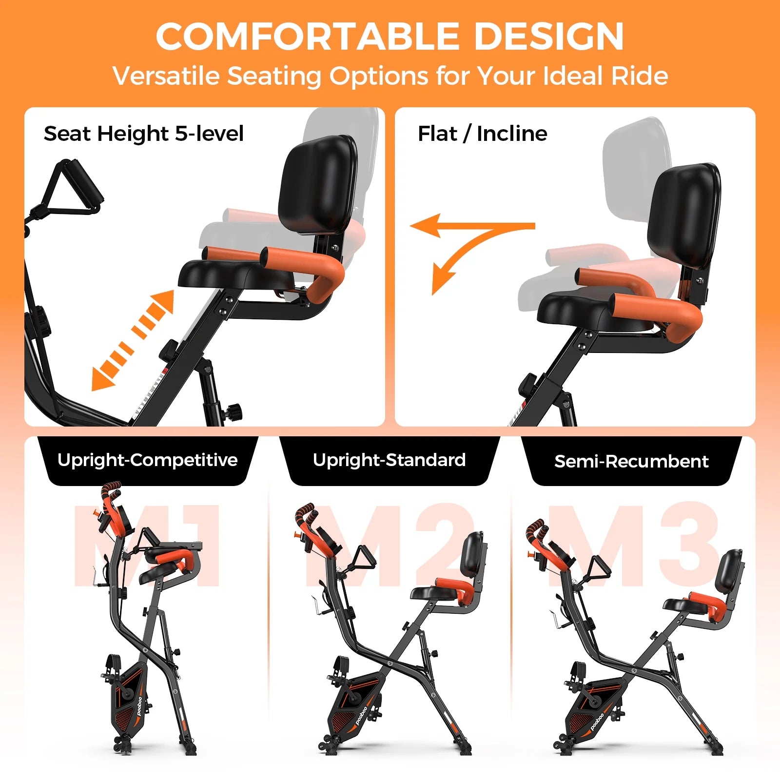 Folding Magnetic Exercise Bike Indoor Cycling Bikes Upright Stationary Bicycle 280Lbs