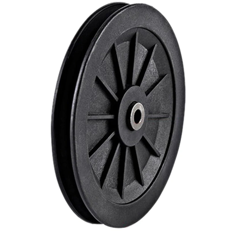 Nylon Bearing Pulley Wheel round Black Wheel Cable Gym Fitness Equipment Part Exercise Machine Part and Pulley Accessory