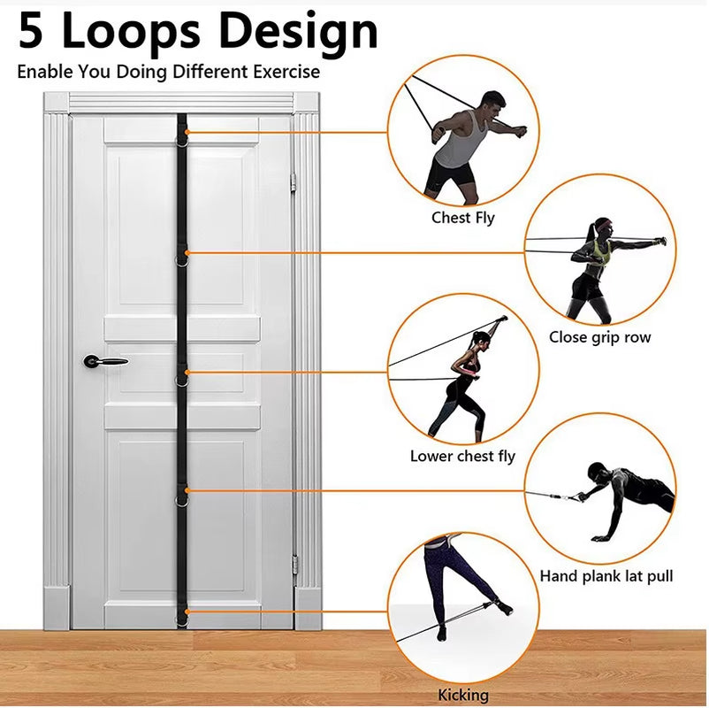 Multifunctional Home Fitness Equipment Elastic Rope Door Pull Strap Hole-Free Installation Portable Exercise Equipment