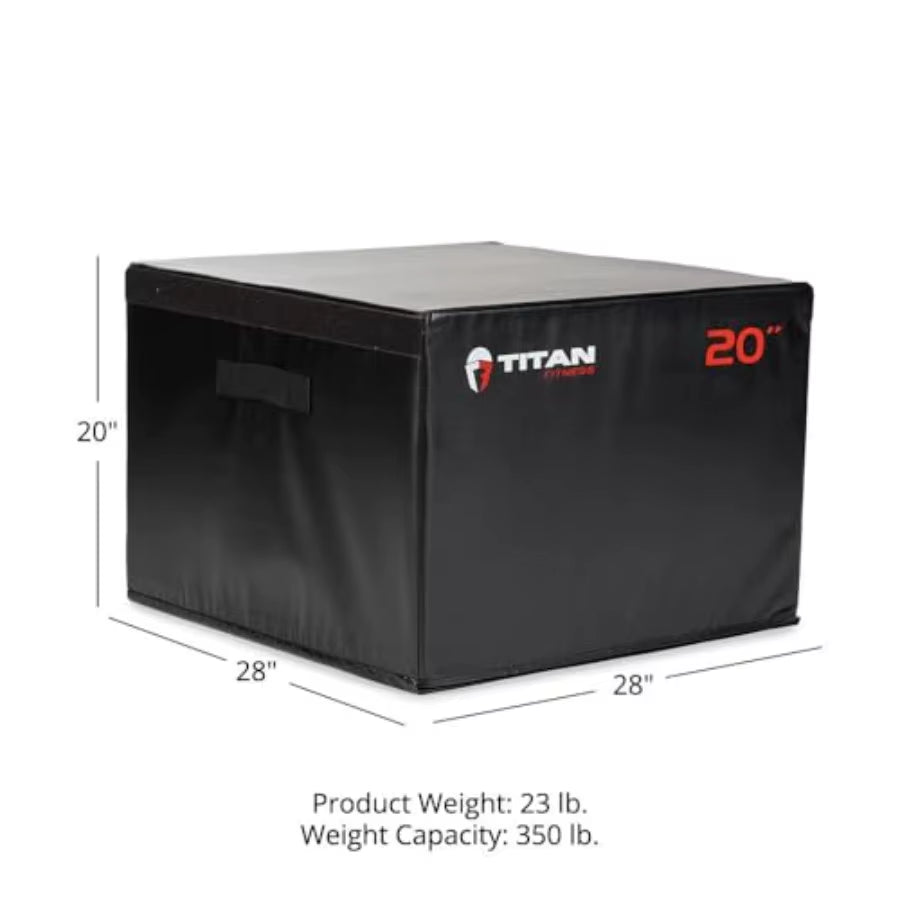 20 Stackable Soft Foam Plyometric Box with High Density EPE Foam Core for Home and Garage Gym Training: Ideal for Stepup Exerci