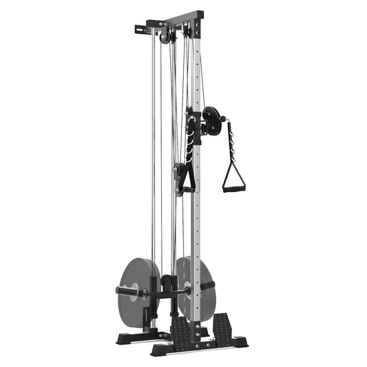 LAT Pulldown Machine,Multi-Functional Cable Machine with High and Low Pulley Station,Row Cable Machine Home Gym with Leg Support