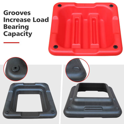 Adjustable 16"X16" Aerobic Step Platform with 4 Height Risers for Home Gym Exercise Fitness Workout