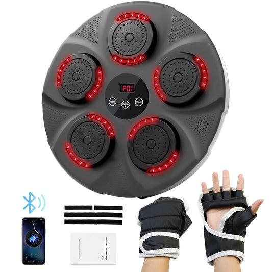 Music Boxing Machine, Smart Bluetooth Boxing Trainer with Boxing Gloves, Boxing Wall Mount Machine for Adults Kids,Boxing Target Workout Equipment for Home, Office, Gym (Upgrade)