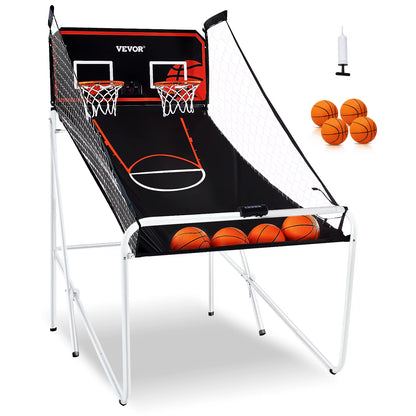 Succebuy Foldable Basketball Arcade Game 2 Player Indoor Basketball Game Home Dual Shot Sport 4 Balls 8 Game Modes for Kid Adult