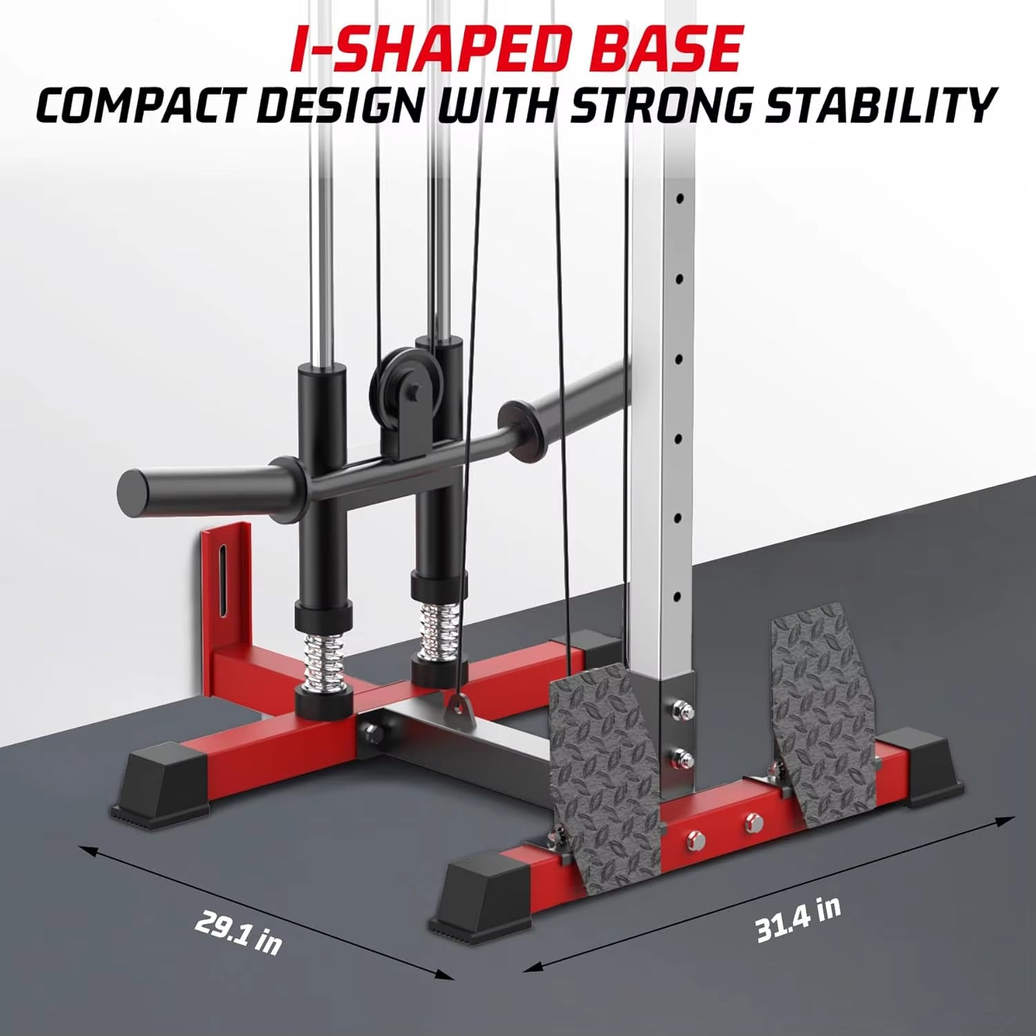 LAT Pulldown Machine,Multi-Functional Cable Machine with High and Low Pulley Station,Row Cable Machine Home Gym with Leg Support