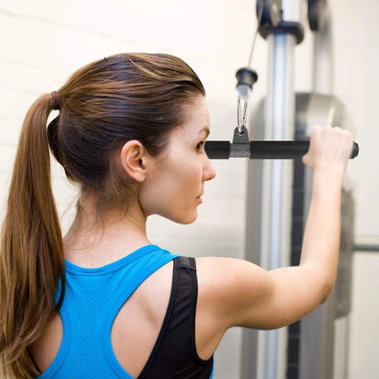 DIY Straight Bar, Bicep Pull Bar with Soft Hand Grips Weight Machine Accessor...