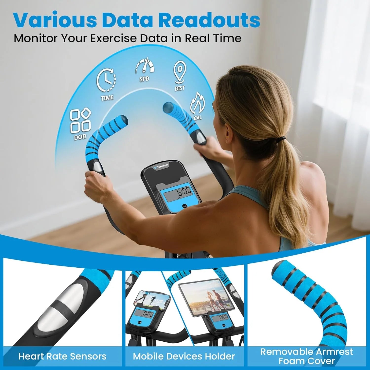 Folding Magnetic Exercise Bike with Massage Backrest Foldable Fitness Indoor Cycling X Bikes Upright Stationary Bicycle 300Lb