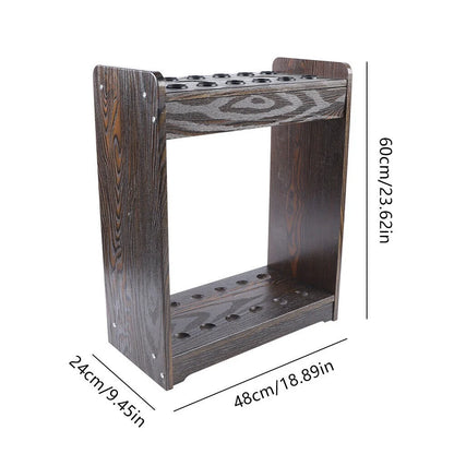 12 Pool Cue-Billiards Accessories Wood Rack Cue Organizer Stand Sticks Holder Pool Cue Rack Stick Holder for 12 Cues Holders Billiard Table Accessories Cue Ball Stick Holder Floor Stand