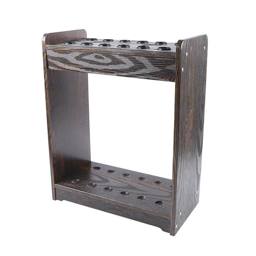12 Pool Cue-Billiards Accessories Wood Rack Cue Organizer Stand Sticks Holder Pool Cue Rack Stick Holder for 12 Cues Holders Billiard Table Accessories Cue Ball Stick Holder Floor Stand