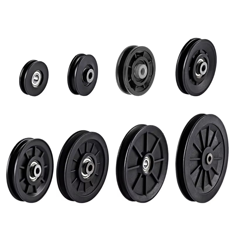 1Pc Nylon Bearing Pulley Wheel round Fitness Pulley Wheel Bearing Replacements Gym Equipment Parts for Fitness Equipment