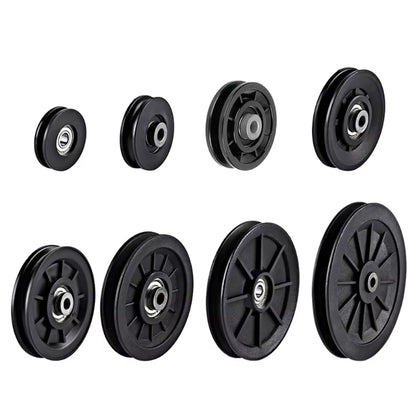 1Pc Nylon Bearing Pulley Wheel round Fitness Pulley Wheel Bearing Replacements Gym Equipment Parts for Fitness Equipment