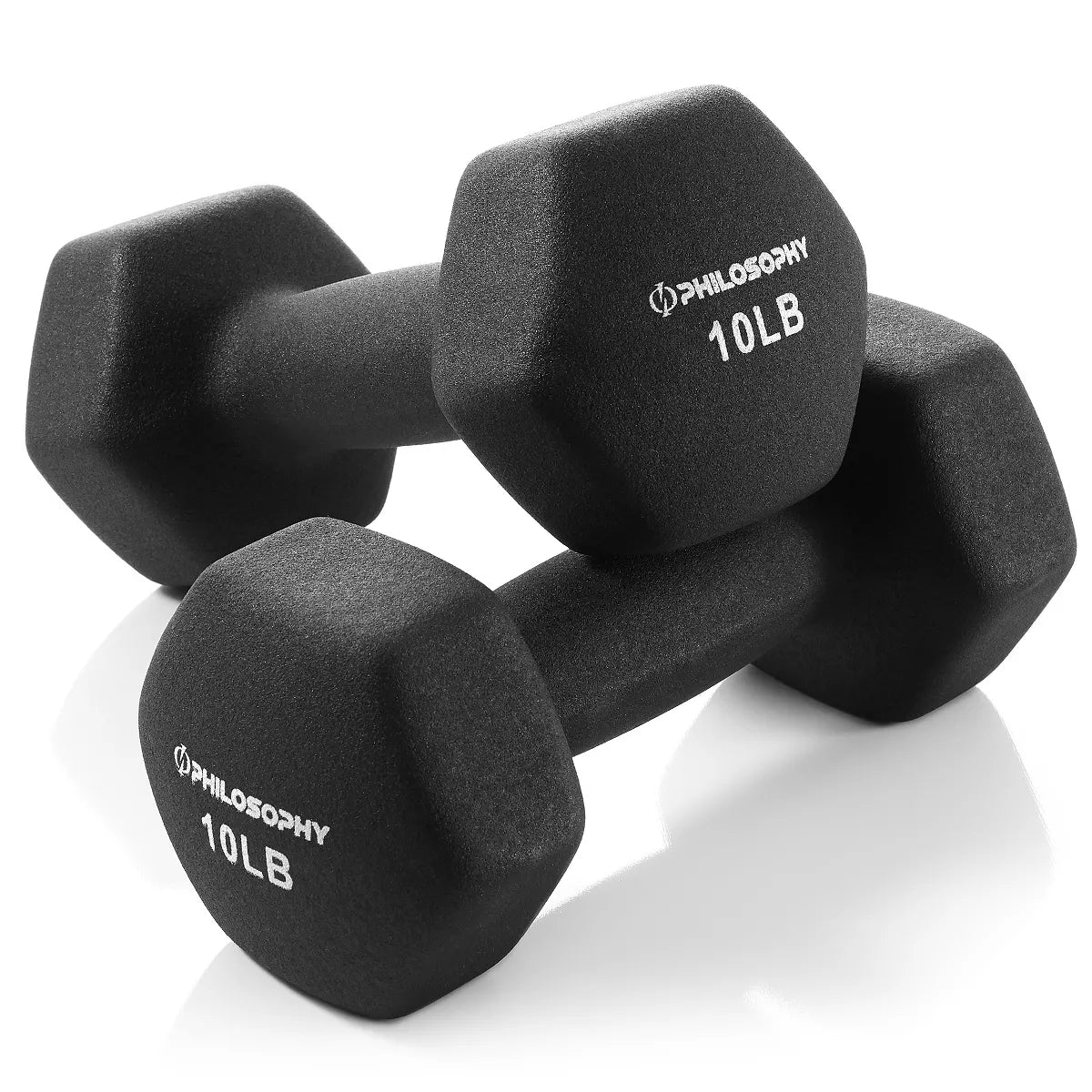 Philosophy Gym Set of 2 Neoprene Dumbbell Hand Weights, Hexagon Shape