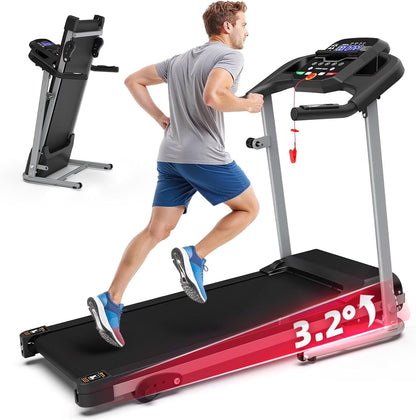 2.5HP Folding Treadmills for Home with Incline, Portable Running Machine Electric Compact Treadmills Foldable for Exercise Home Gym Fitness Walking Jogging,Max Weight265Lb