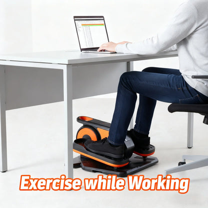 under Desk Elliptical Machine, Portable Electric Leg Exerciser with Remote, Electric Seated Pedal Exerciser for Seniors, Home Office, Orange