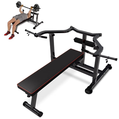 Chest Press Machine Bench Press Set Arm and AB Workouts Dumbbell Rack Gym Bar Steel 660Lbs
