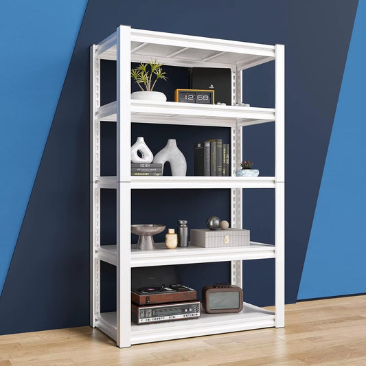 Garage Shelving Heavy Duty 2000LBS Storage Shelves Heavy Duty Shelving 5 Tier White Metal Shelves Pantry Shelf for Kitchen