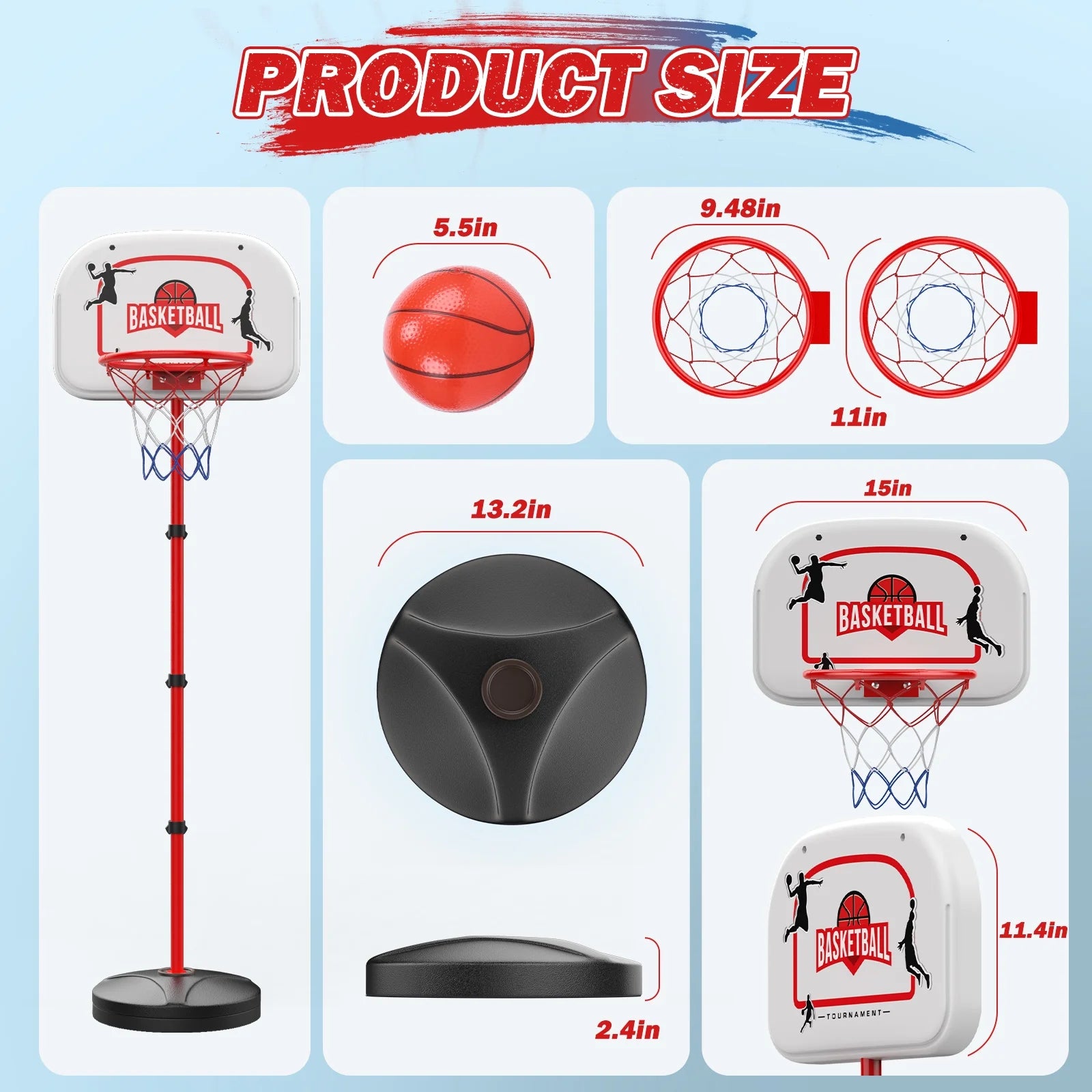 2 in 1 Kids Basketball Hoop and Punching Bag, Adjustable Stand with Boxing Gloves & 2 Balls, Toddler Basketball Hoop and Boxing Bag Set Toy for Outdoor Indoor Sports Games