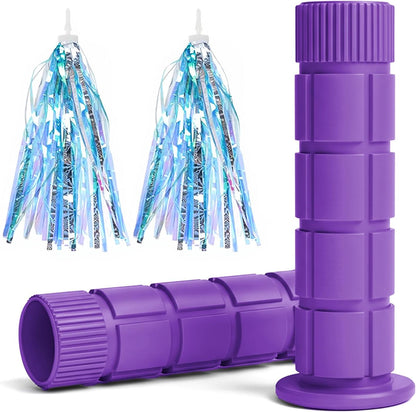 Bike Handlebar Grips, for Kids Girls Boys Bikes, Balance Bikes, Road Bikes and Sctoors, Length 4.9", Soft and Comfortable