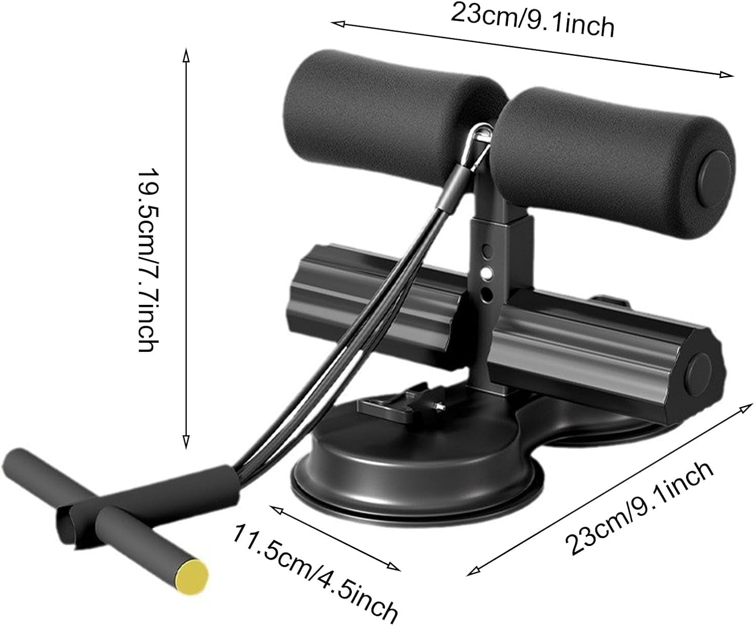 Sit-Up Assistant Bar with Resistance Band Abdominal Core Training Sit-Up Foot Holder with Dual Suction Cups Home Gym Exercise Equipment
