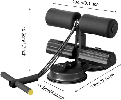 Sit-Up Assistant Bar with Resistance Band Abdominal Core Training Sit-Up Foot Holder with Dual Suction Cups Home Gym Exercise Equipment