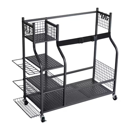 Golf Storage Garage Organizer 66 Lbs. Rolling Ball Cart on Wheels Outdoor Sport Gear and Toy Storage