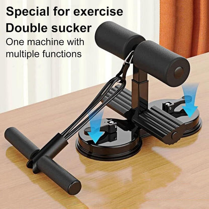 Sit-Up Assistant Bar with Resistance Band Abdominal Core Training Sit-Up Foot Holder with Dual Suction Cups Home Gym Exercise Equipment