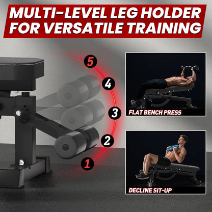 RAB-2000 Adjustable Weight Bench with Leg Attachment