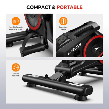 Foot Pedal Exerciser under Desk Elliptical Machine Seated Pedal Exerciser Mini Portable Leg Exercise Equipment for Seniors & Adults Weight up to 280LBS