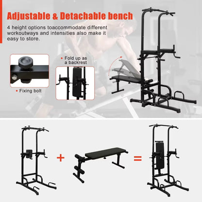 Adjustable Height Dip Bar Station Heavy Duty Dip Station Push up Bar for Home Gym Multi-Function Dip Station Pull up Bar Full B