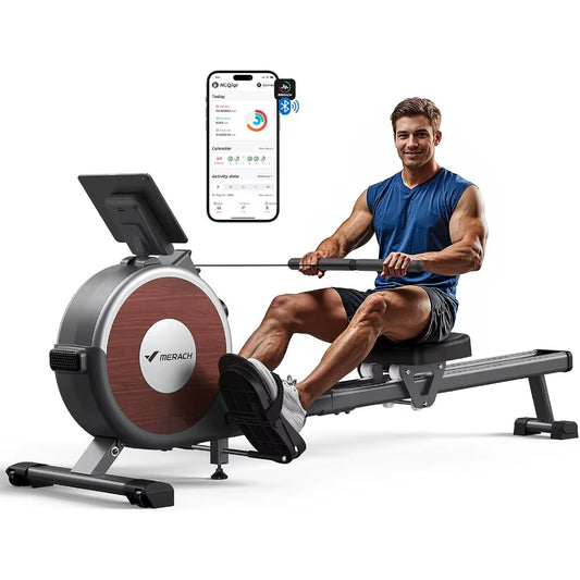 Rowing Machines for Home Magnetic Rowing Machine with 16 Levels Rower Machine of Quiet Resistance Dual Slide Rail with Max 350L