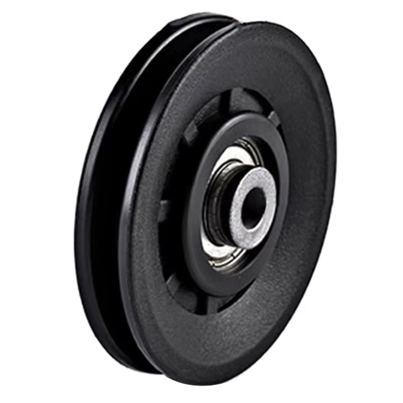Nylon Bearing Pulley Wheel round Black Wheel Cable Gym Fitness Equipment Part Exercise Machine Part and Pulley Accessory