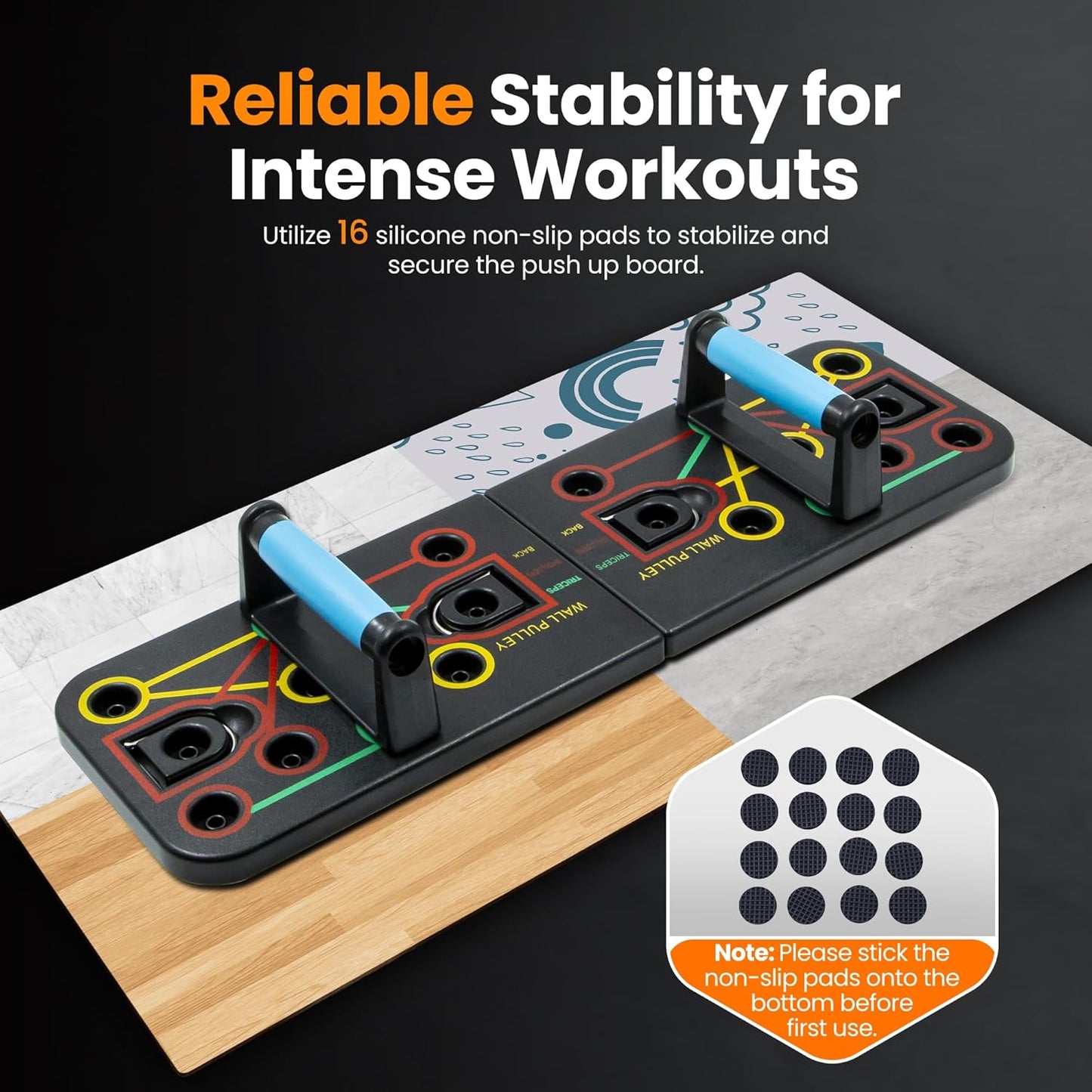 Push-Up Board, Home Gym, Portable Fitness Equipment, Pilates Bar, and 20 Fitness
