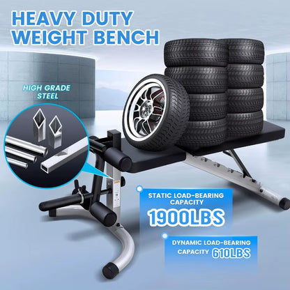 Adjustable Weight Bench for Professional Home Gym Use: Heavy Duty Multi-Purpose Workout Bench with Incline Decline and Flat Pos