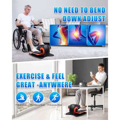 Under the Table Elliptical Machine, 12 Adjustable, Quiet Portable Elliptical Machines with Remote Control Pedal Exercise