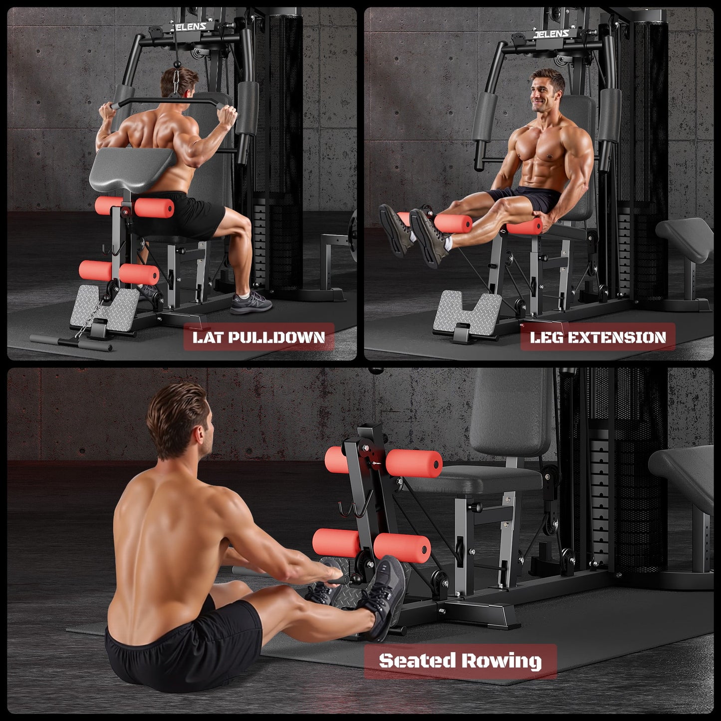 Home Gym, Multifunctional H10 Home Gym Equipment, Workout Station with 146LBS Weight Stack, Exercise Equipment with Pulley System for Full Body Training