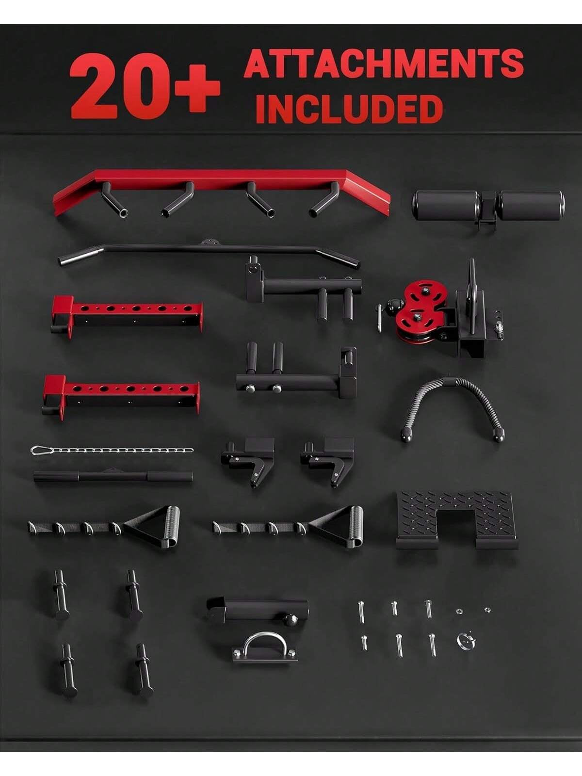 Ataucjin Smith Machine Home Gym All in One, 2200LBS Squat Rack Power Cage Workout Equipment with Smith Bar, LAT Pull-Down Systems, Cable 1, Leg Hold-Down and More Attachments(Ship in 4 Boxes)