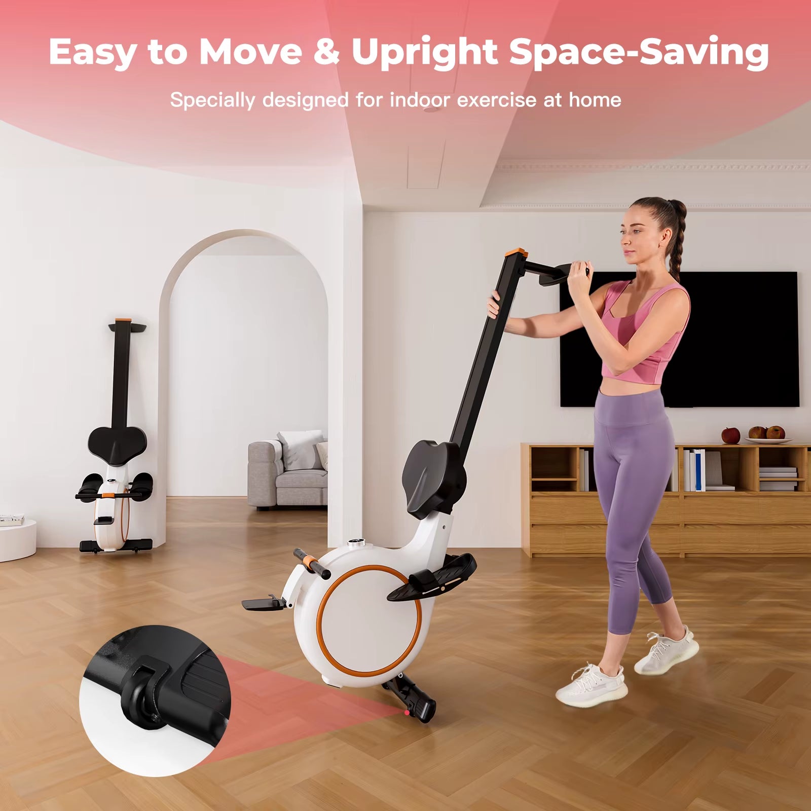 Home Rowing Machine 32Level Adjustable Resistance 300LBS Trainer Row Machine LED Monitor Tablet Holder Bluetooh Fitness Machine