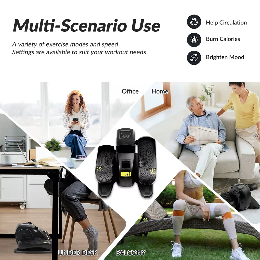 Electric Elliptical Machine under Desk Pedal Exerciser Leg Home Fitness Small Multi-Functional Silent Mini Trainer Portable