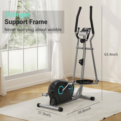 Elliptical Machine,16-Level Hyper-Quiet Drive Whit LCD Monitor  Elliptical 265LBS Capacity for Home Use