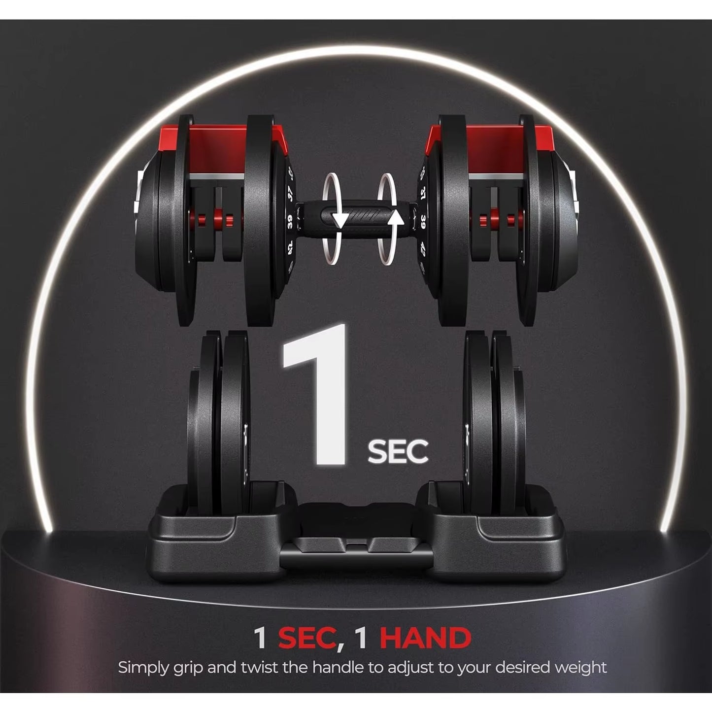 Adjustable Dumbbell Set 28/40/52.5/90LBS Adjustable Dumbbells Fast Adjust Dumbbell Weight Set