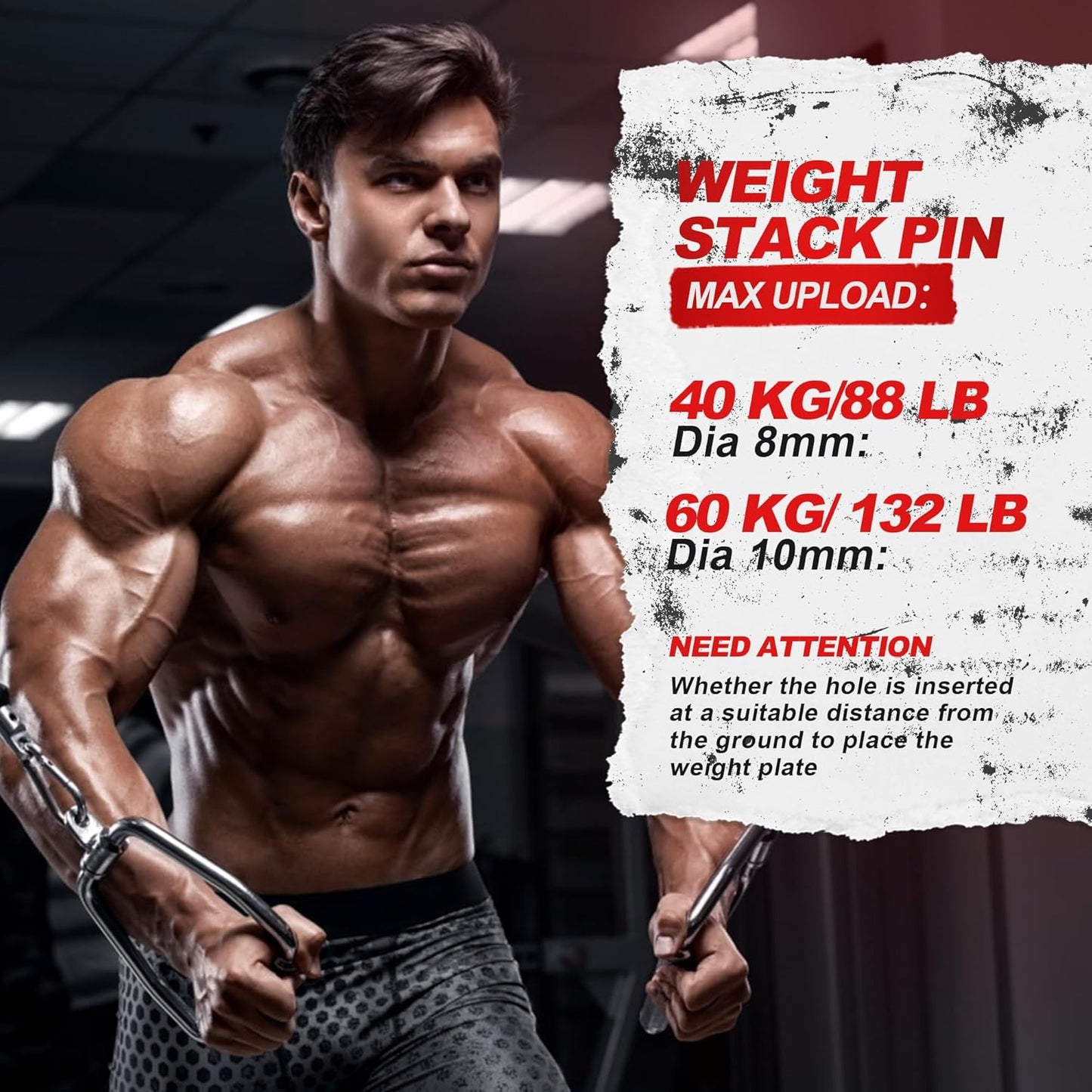 Weight Stack Pin Extender for Cable Exercise Machines Gym and Home Fitness