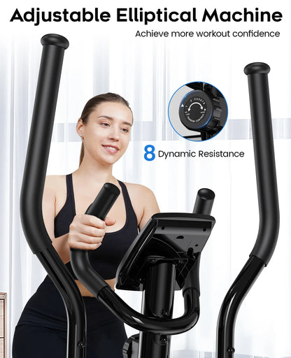 Silent Magnetic Elliptical Bike Stationary Exercise Machine for Home Gym Cardio Workout 250Lb