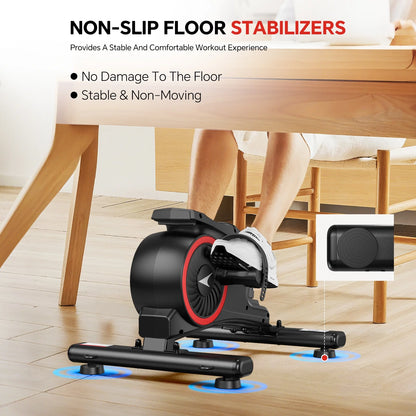 Foot Pedal Exerciser under Desk Elliptical Machine Seated Pedal Exerciser Mini Portable Leg Exercise Equipment for Seniors & Adults Weight up to 280LBS