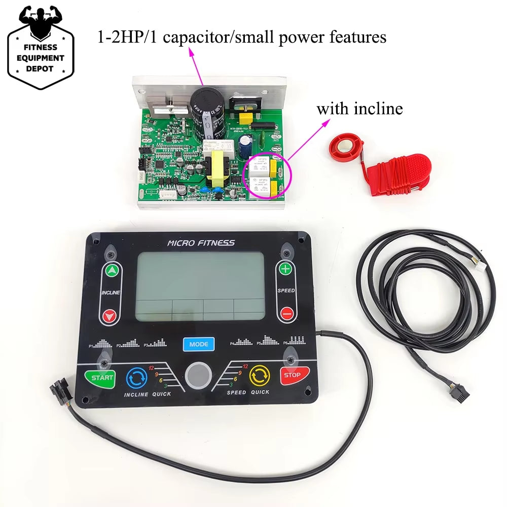 Universal Treadmill Circuit Board, Console Display, Treadmill Control Board Controller, General Use, 1HP-2HP/4.0HP Motor