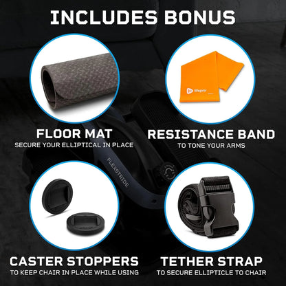 under Desk Elliptical Exercise Machine – Motorized Pedal Exerciser for Home and Office - Blue